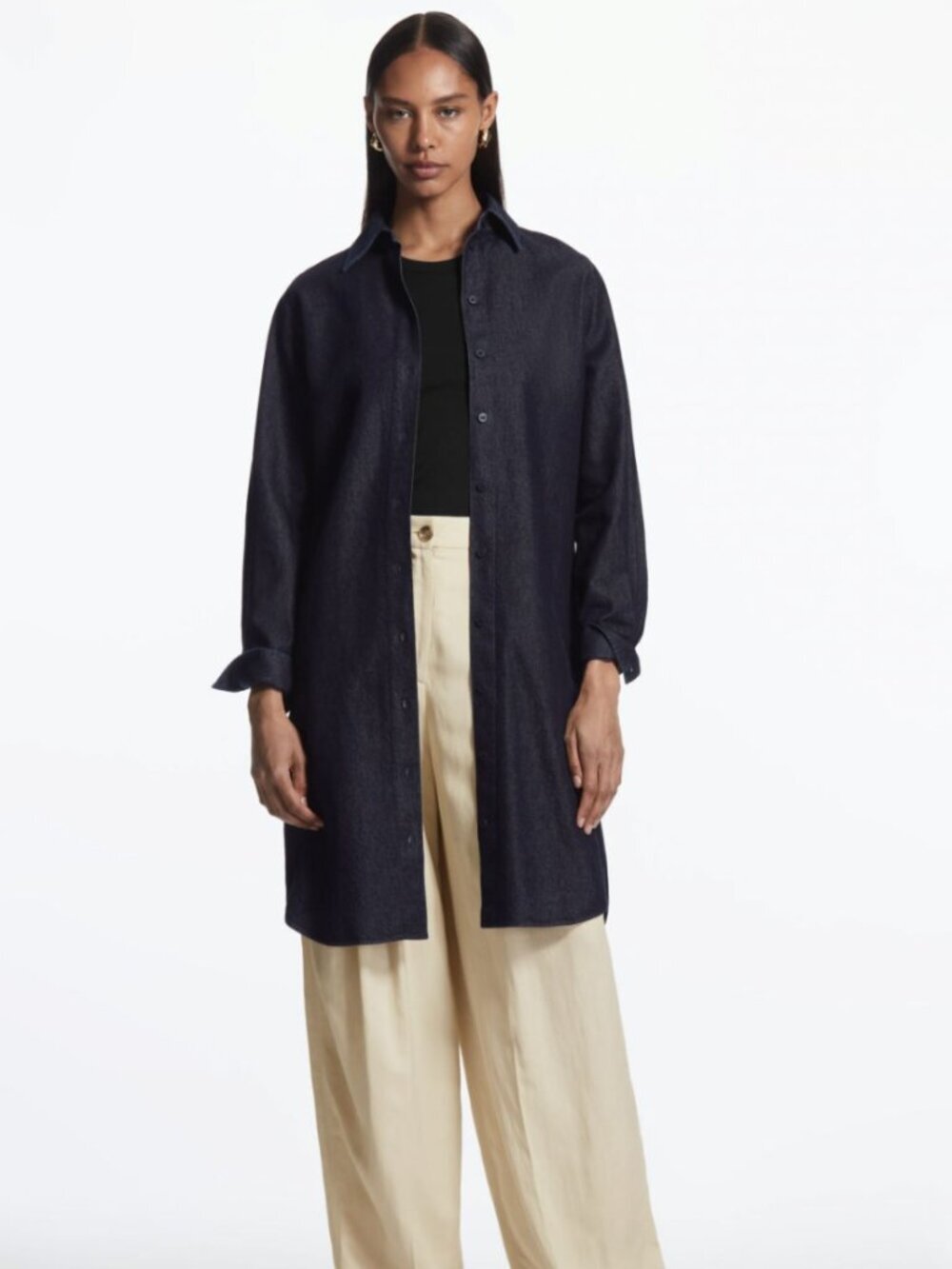 COS long denim shirt dress